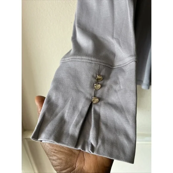 Lands End Open Front Cardigan  Coverup Cotton 3X Gray Long Sleeve Nautical New - Picture 8 of 12